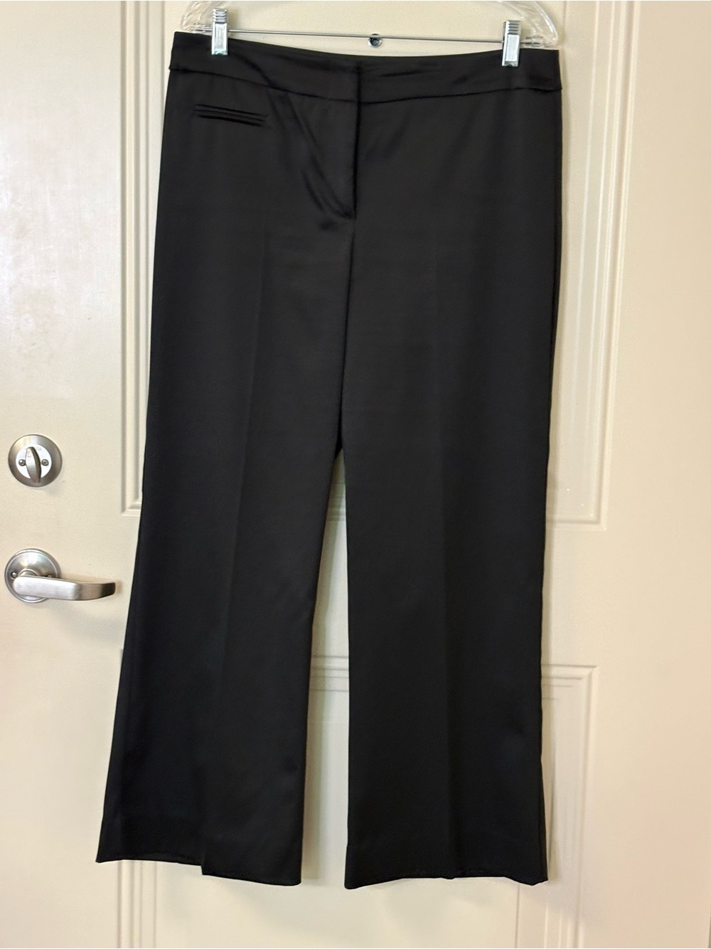 JS Collections Black Satin Wide-Leg Dress Pants SZ 10 EUC $129
